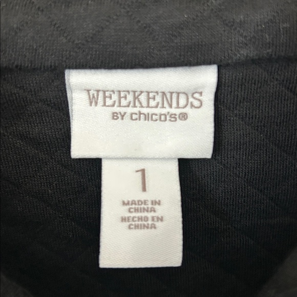 Chico's Elegant Quilted  Black Jacket - Picture 3 of 7